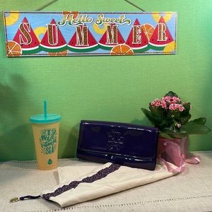 TORY BURCH Patent Leather Clutch w/Removable Handle